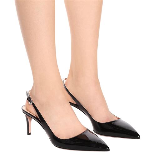 calf leather prada sling backs|Black Patent Leather Slingback Pumps .